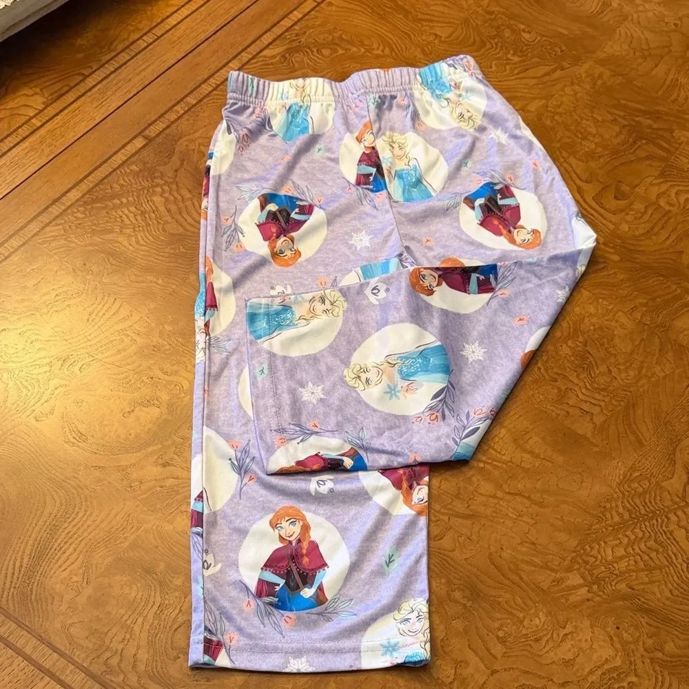 Disney Frozen Anna and Elsa Blue and Purple Pajama 3-Piece Set Size 3T